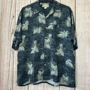 Paradise Coves Mens Silk Hawaiian Shirt size XXL